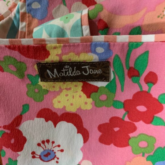 Matilda Jane Pink Floral Print Leah Sleeveless Women's Medium Fit & Flare Dress - Picture 12 of 16